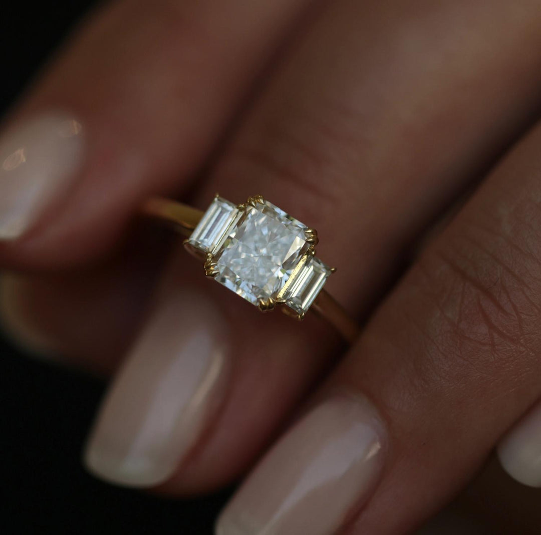 1.18CT radiant solitaire lab grown diamond engagement ring for sale