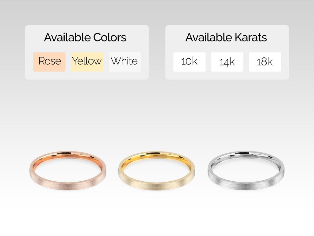 2.0mm Classic Flat Wedding Band - Matte Brushed - Doozy Diamonds