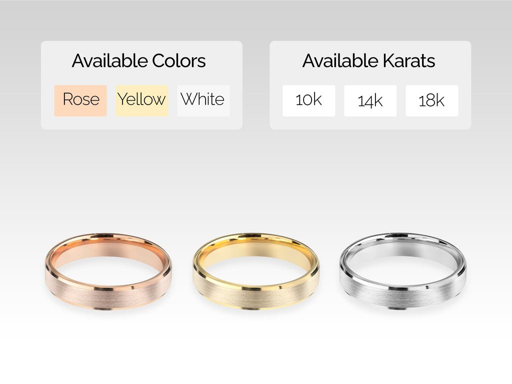 4.0mm Beveled Edge Wedding Band - Matte Brushed - Doozy Diamonds