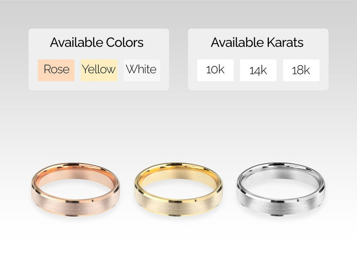 4.0mm Beveled Edge Wedding Band - Matte Brushed - Doozy Diamonds