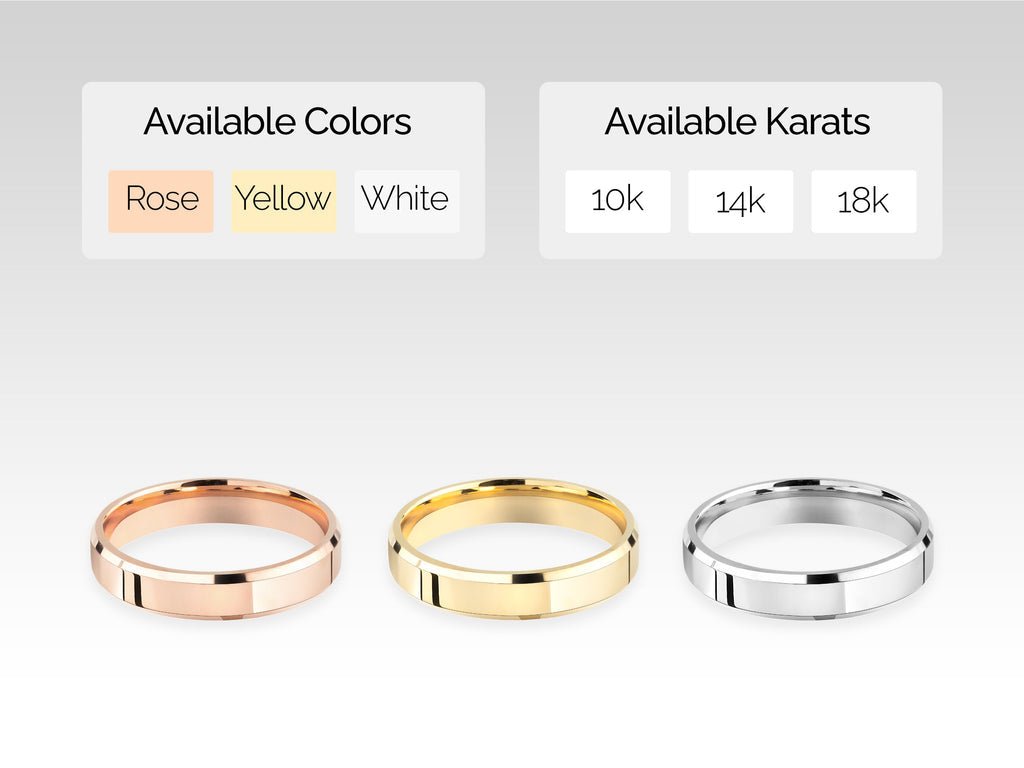 4.0mm Beveled Edge Wedding Band For Women Anniversary Gift - Doozy Diamonds