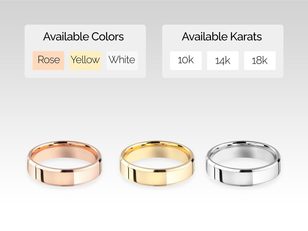 5.0mm Beveled Edge Wedding Band Anniversary Gift For Women - Doozy Diamonds