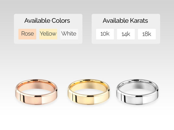5.0mm Beveled Edge Wedding Band Anniversary Gift For Women - Doozy Diamonds