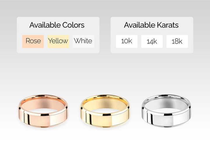 6.0mm Beveled Edge Wedding Band Anniversary Gift For Women - Doozy Diamonds