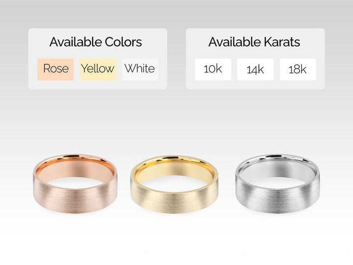 6.0mm Matte Brushed Classic Flat Wedding Band For Women - Doozy Diamonds