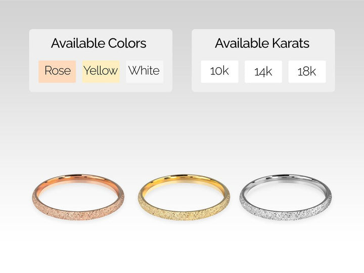 2.0mm Matte Finish Flat Wedding Band in Solid Gold - Doozy Diamonds