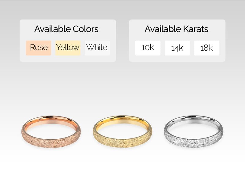 3.0mm Classic Dome Wedding Band with Stardust Finish - Doozy Diamonds