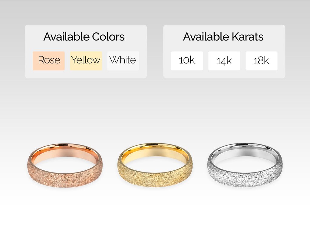 4.0mm Classic Dome Wedding Band with Stardust Finish - Doozy Diamonds