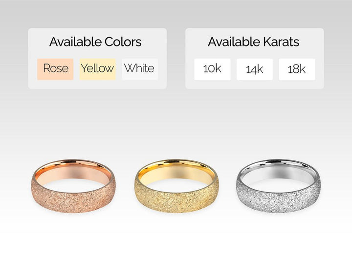 5.0mm Classic Dome Wedding Band with Stardust Finish - Doozy Diamonds