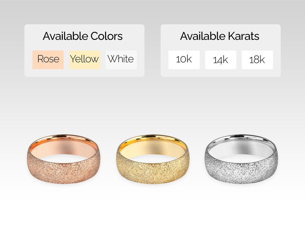 6.0mm Stardust Finish Wedding Band Classic Dome Band For Women - Doozy Diamonds