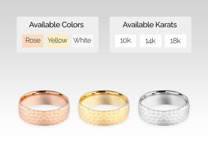 6.0mm Hammered Dome Wedding Band For Women - Doozy Diamonds