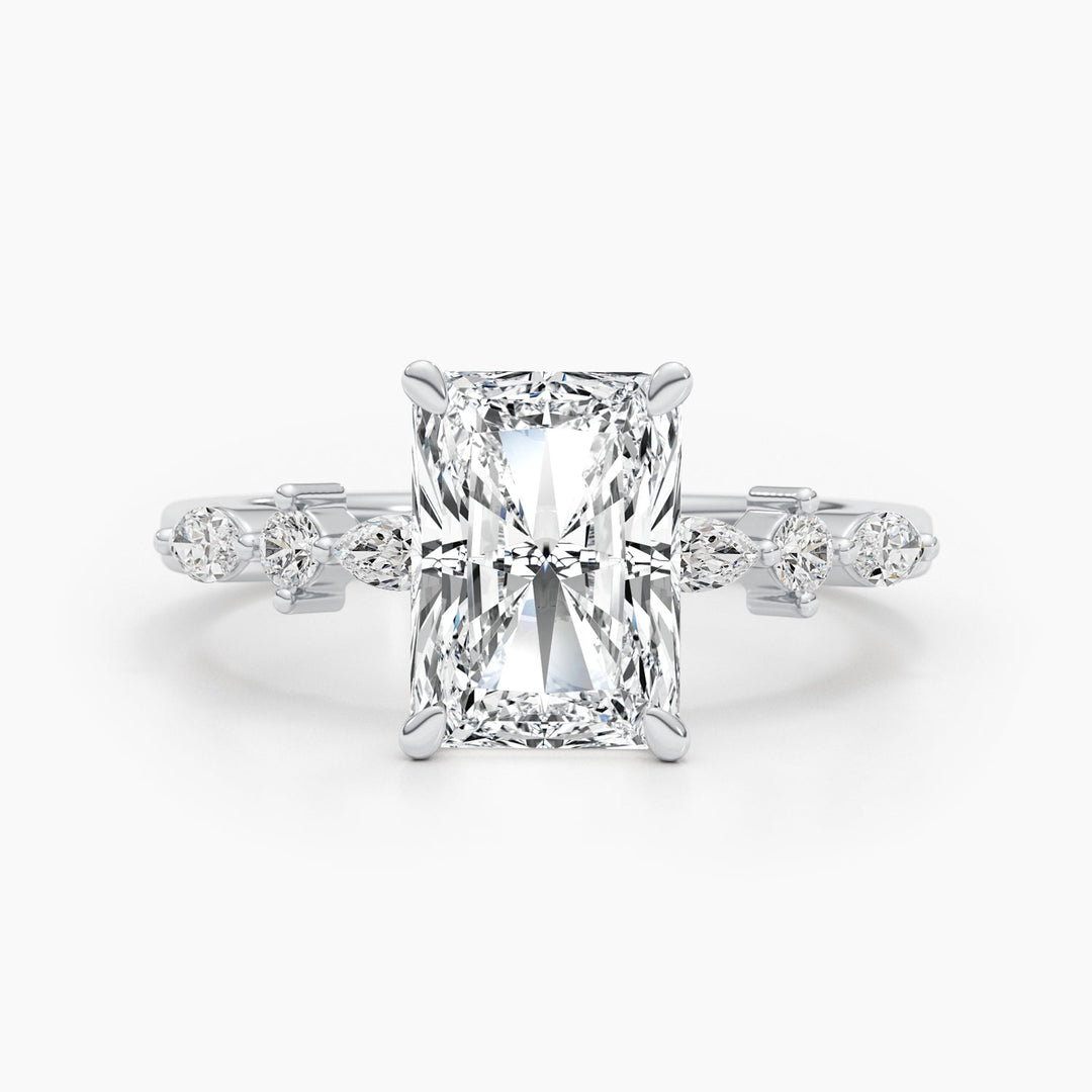 2.0CT radiant solitaire lab grown diamond engagement ring for sale