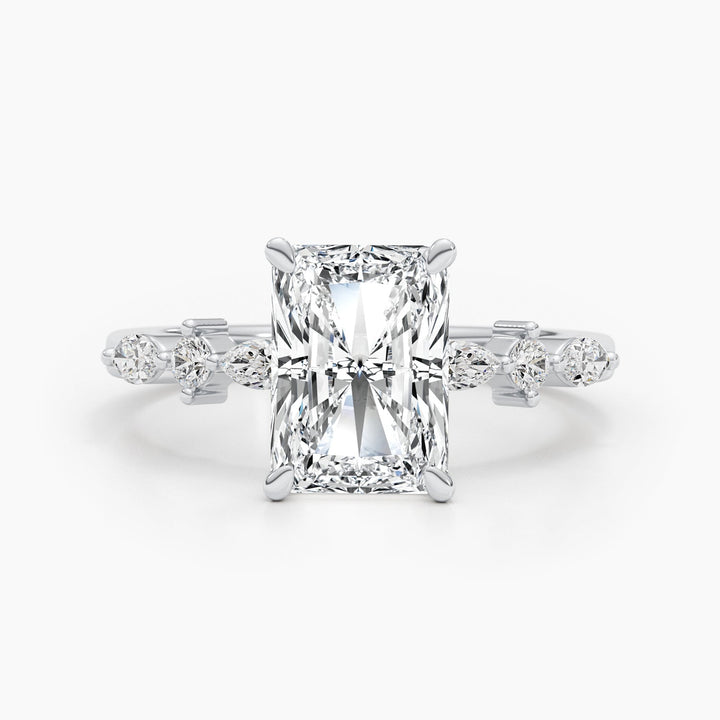 2.0CT radiant solitaire lab grown diamond engagement ring for sale