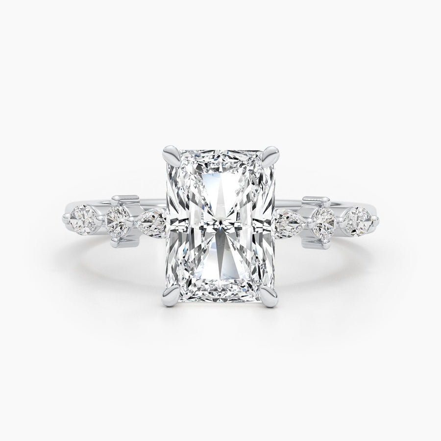 2.0CT radiant solitaire lab grown diamond engagement ring for sale