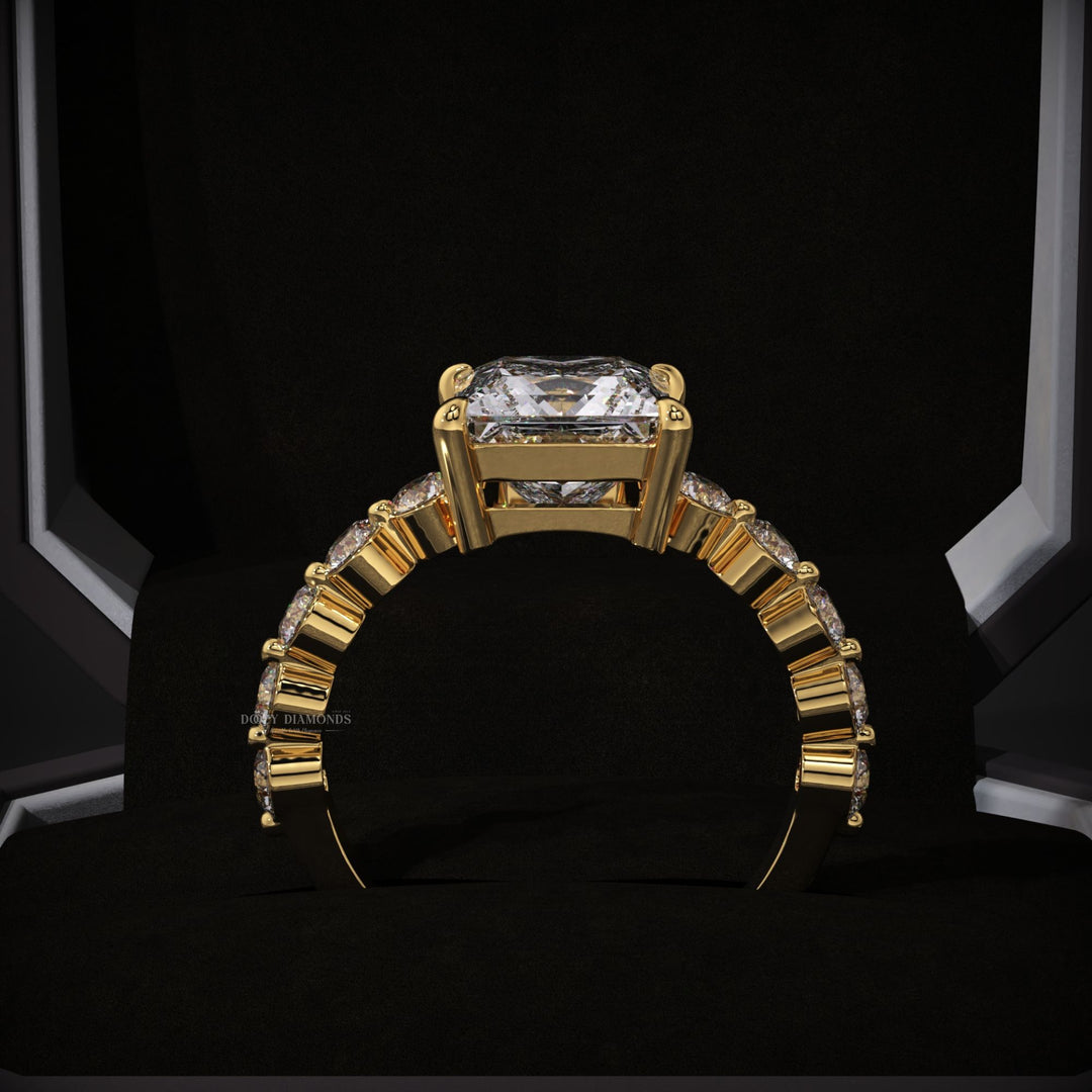 Buy princess cut pave diamond engagement ring with free shipping