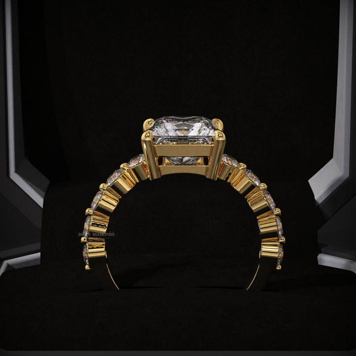 Buy princess cut pave diamond engagement ring with free shipping