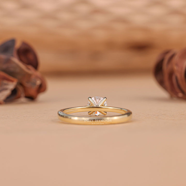 Round solitaire engagement ring with brilliant diamond sparkle
