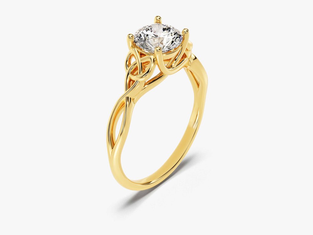 Round art deco engagement ring with brilliant diamond sparkle