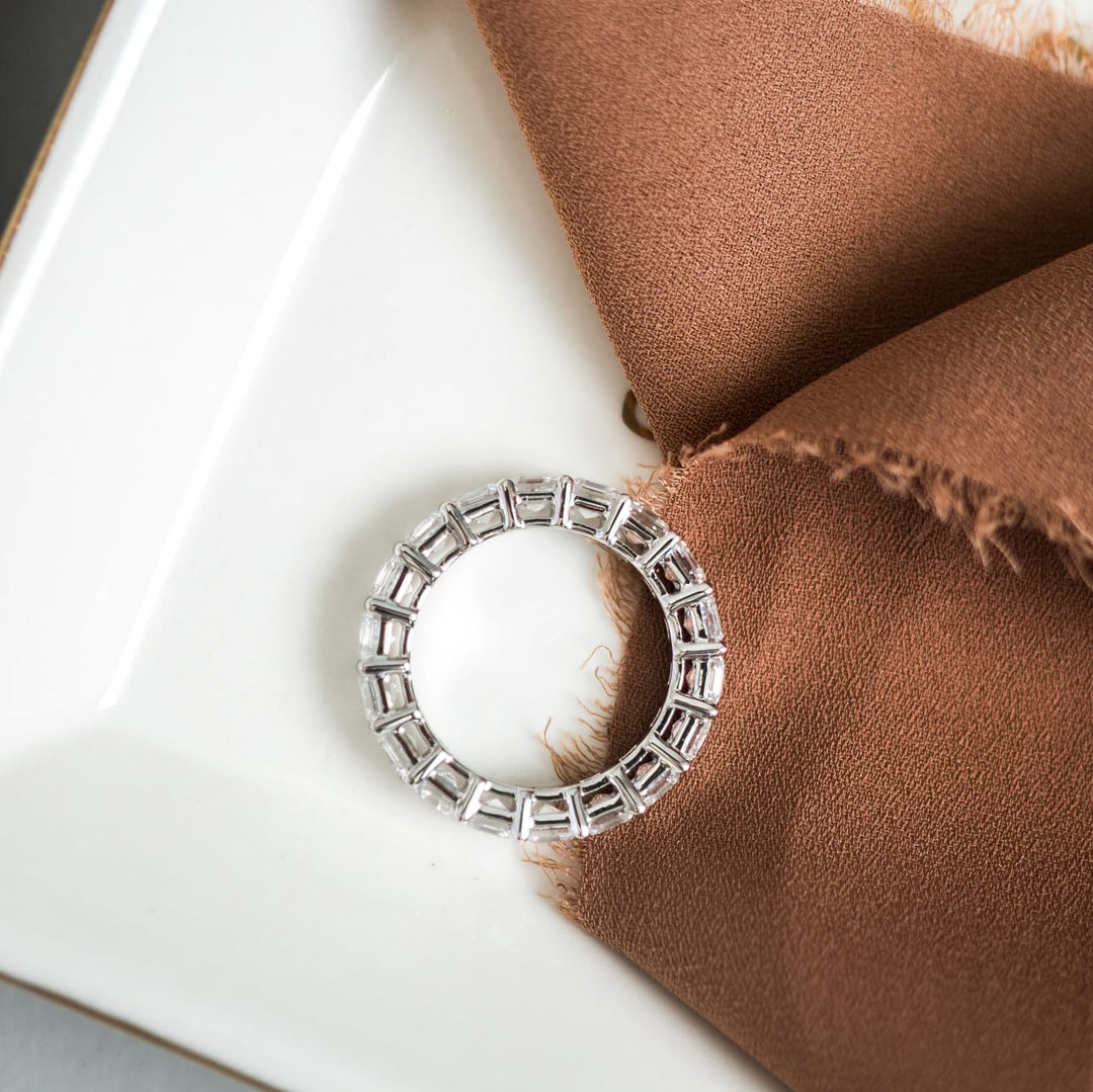 Asscher Cut DE - VS1 Lab Grown Diamond Full Eternity Wedding Band - Doozy Diamonds