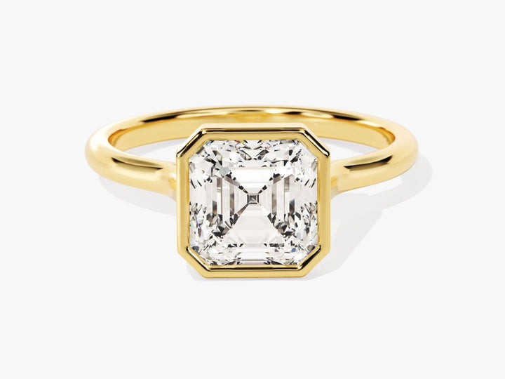 2.0CT asscher bezel lab grown diamond engagement ring for sale
