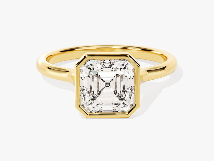 2.0CT asscher bezel lab grown diamond engagement ring for sale
