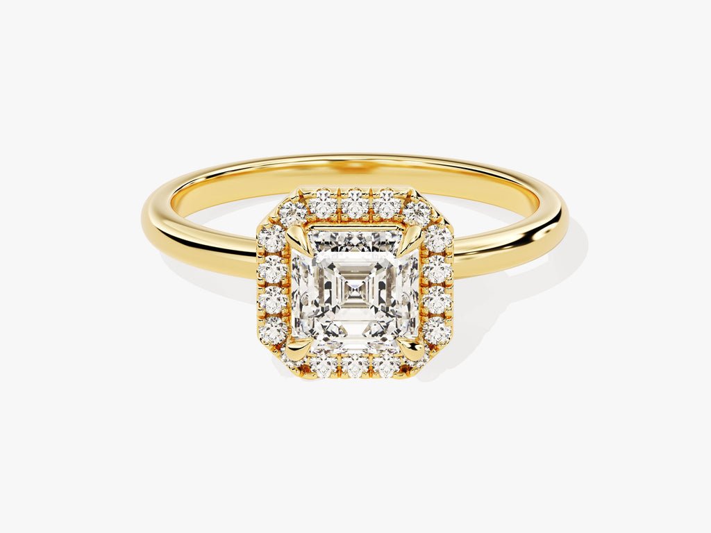Buy 1.0CT asscher halo lab grown diamond engagement ring online