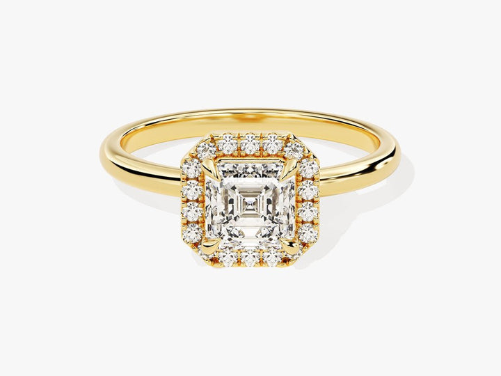 Buy 1.0CT asscher halo lab grown diamond engagement ring online