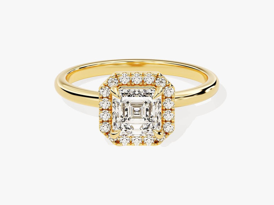 Buy 1.0CT asscher halo lab grown diamond engagement ring online