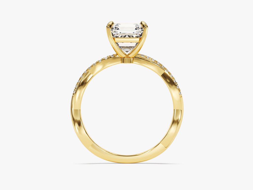 Buy asscher cut solitaire diamond engagement ring with free shipping