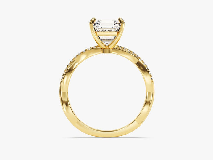 Buy asscher cut solitaire diamond engagement ring with free shipping