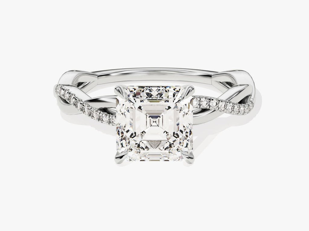 Shop asscher cut solitaire lab grown diamond engagement ring online