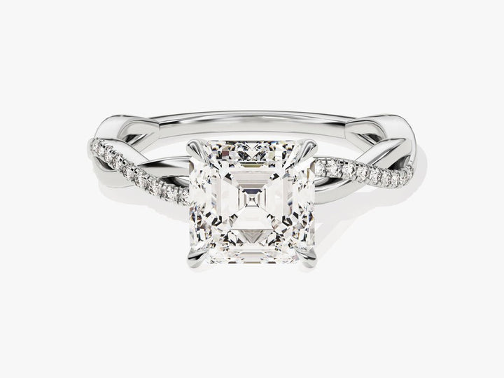 Shop asscher cut solitaire lab grown diamond engagement ring online