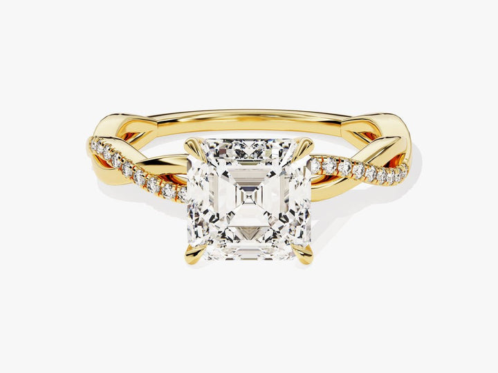 Buy 2.0CT asscher solitaire lab grown diamond engagement ring online