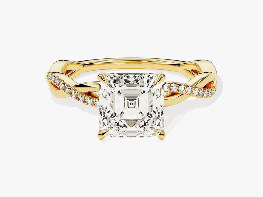 Buy 2.0CT asscher solitaire lab grown diamond engagement ring online