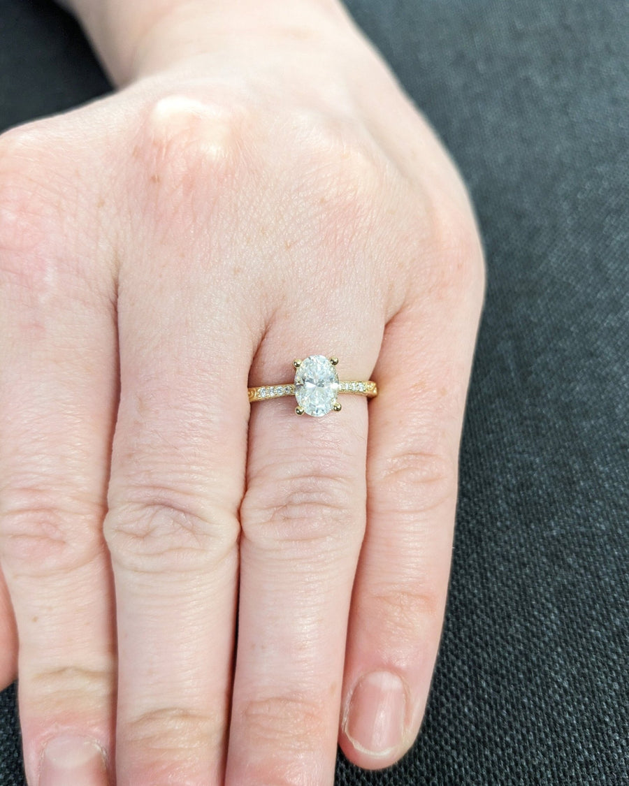 Buy 2.0CT oval vintage lab grown diamond engagement ring online