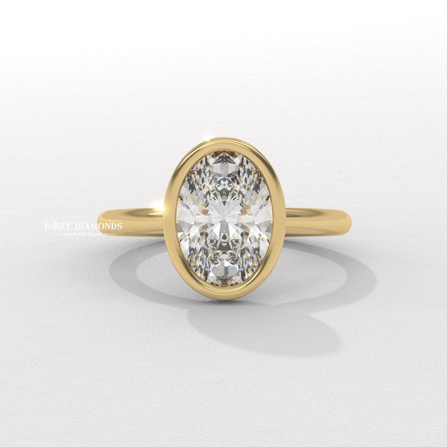 Discover oval bezel lab grown diamond engagement ring online