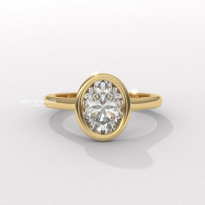 Shop oval bezel lab grown diamond engagement ring