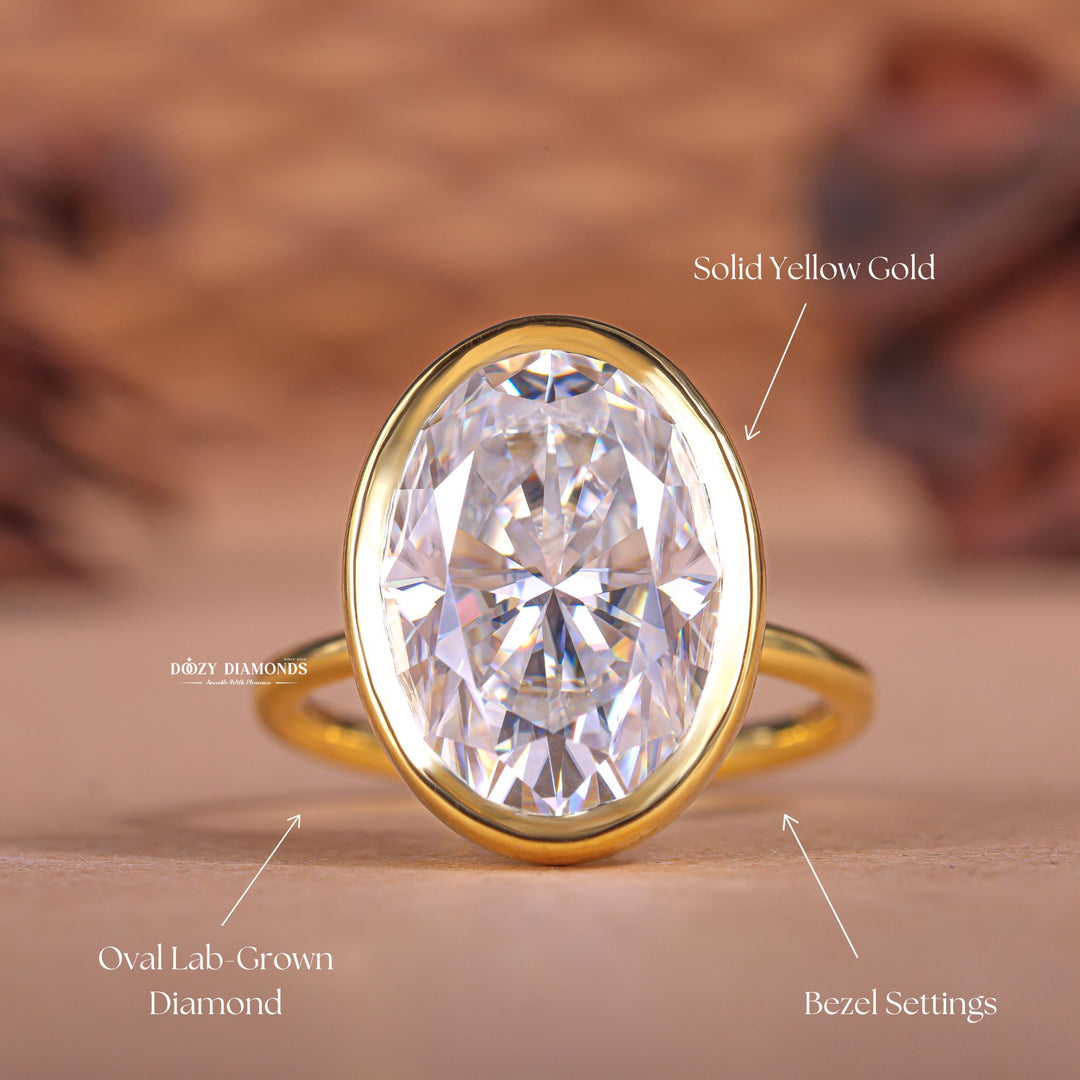 Shop the oval cut bezel engagement ring collection online
