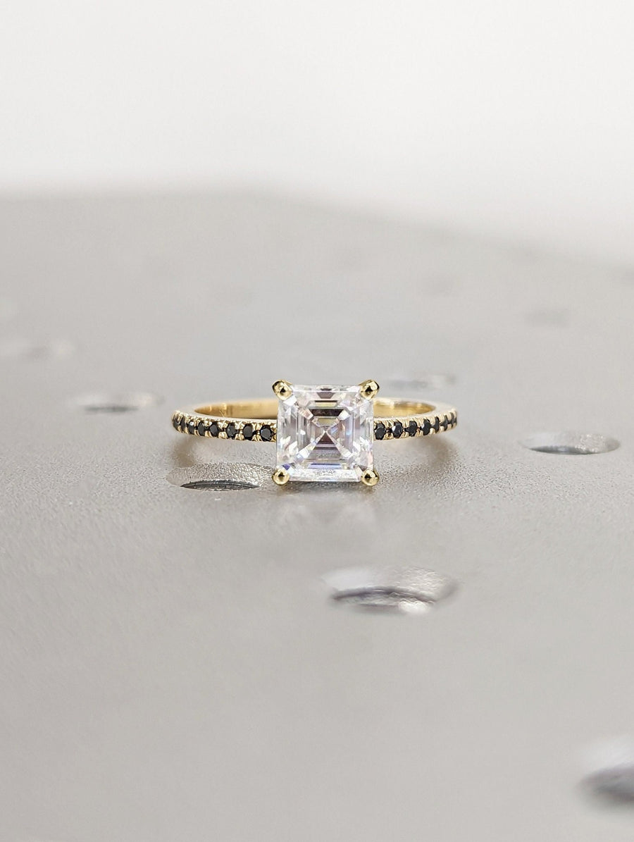 Discover asscher pave lab grown diamond engagement ring online