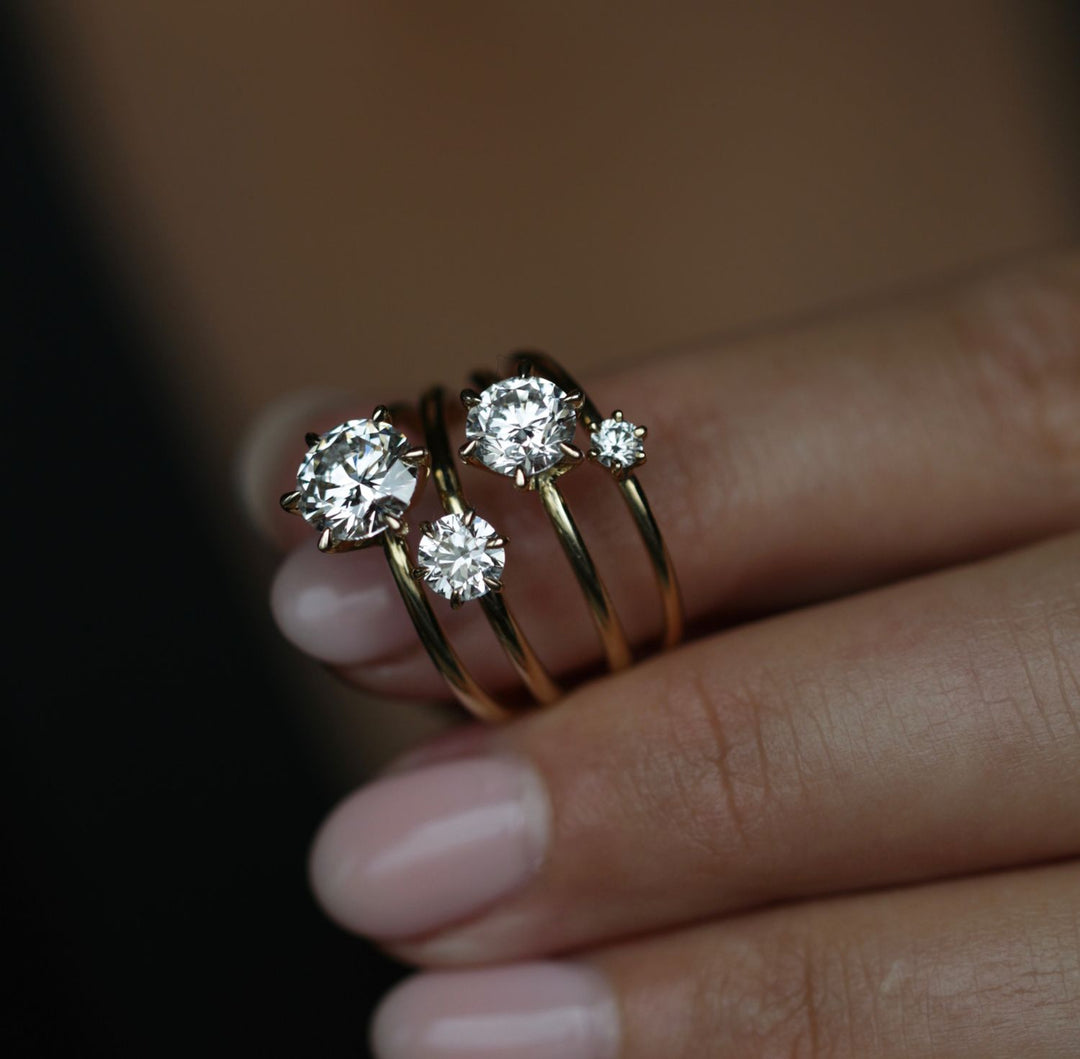 Buy round cut solitaire diamond engagement ring with free shipping