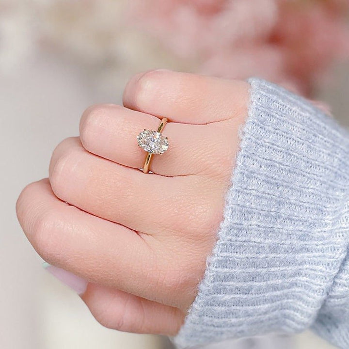 Shop oval cut solitaire lab grown diamond engagement ring online