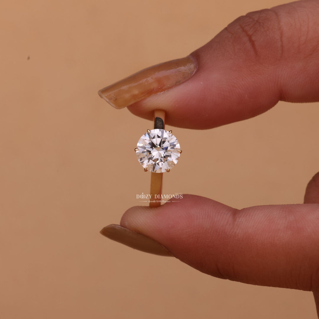 Shop round cut solitaire lab grown diamond engagement ring online