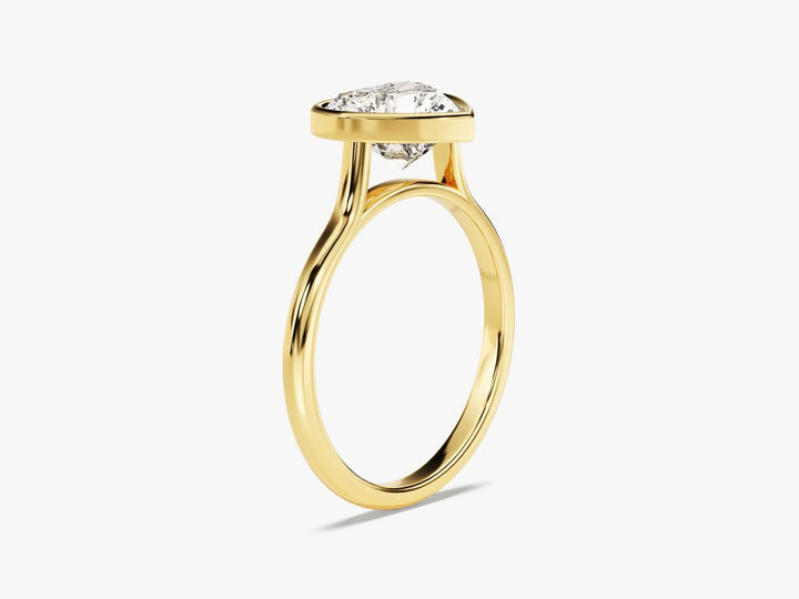 Heart bezel engagement ring with brilliant diamond sparkle