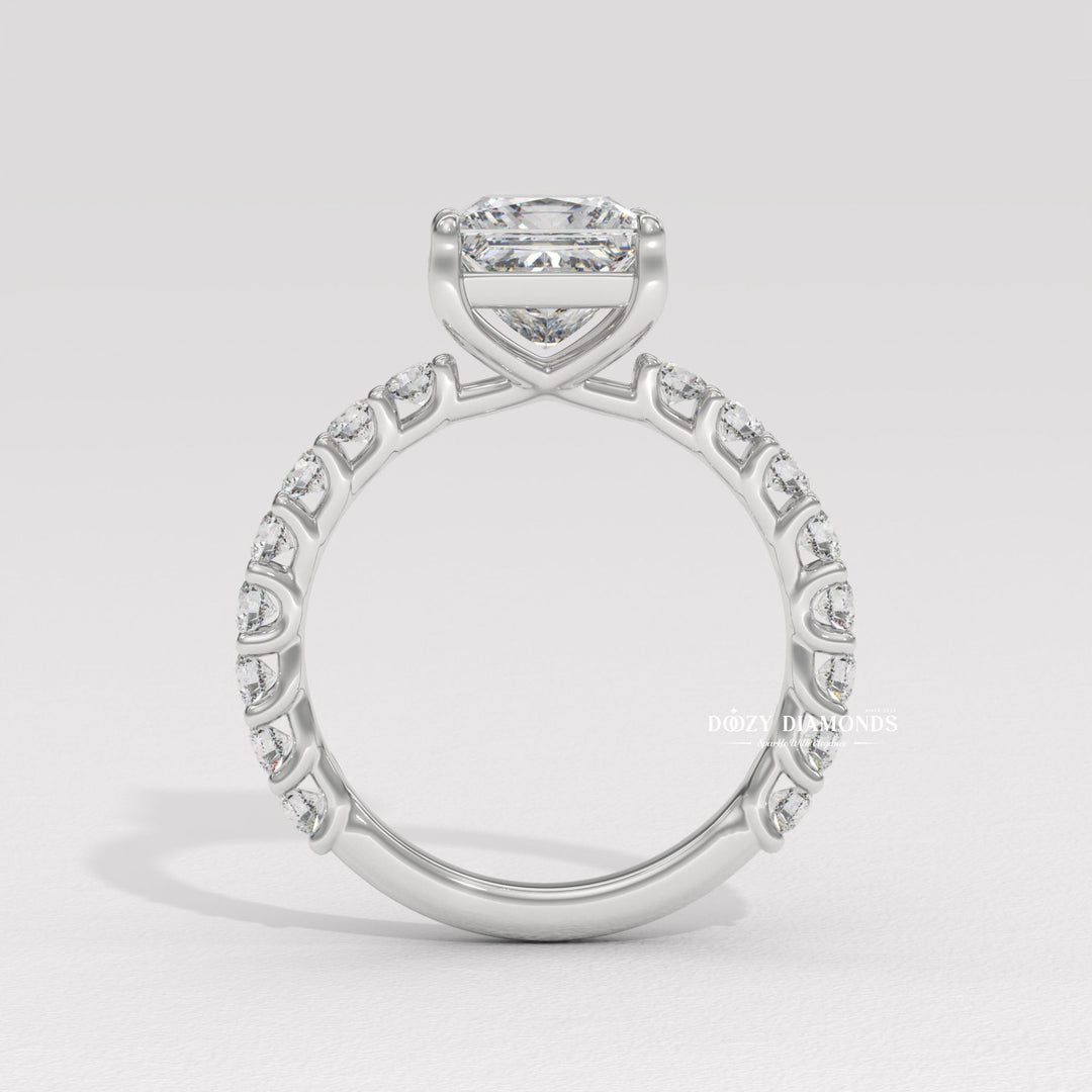 Shop the princess cut pave engagement ring collection online