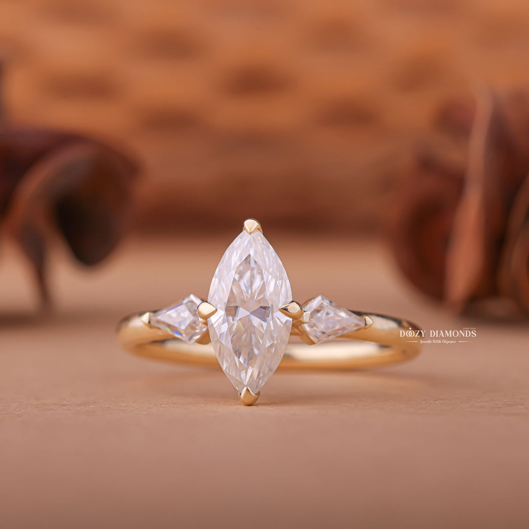 Buy 2.0CT marquise solitaire lab grown diamond engagement ring online