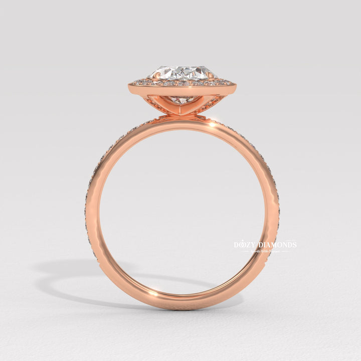 Buy oval cut halo diamond engagement ring with free shipping