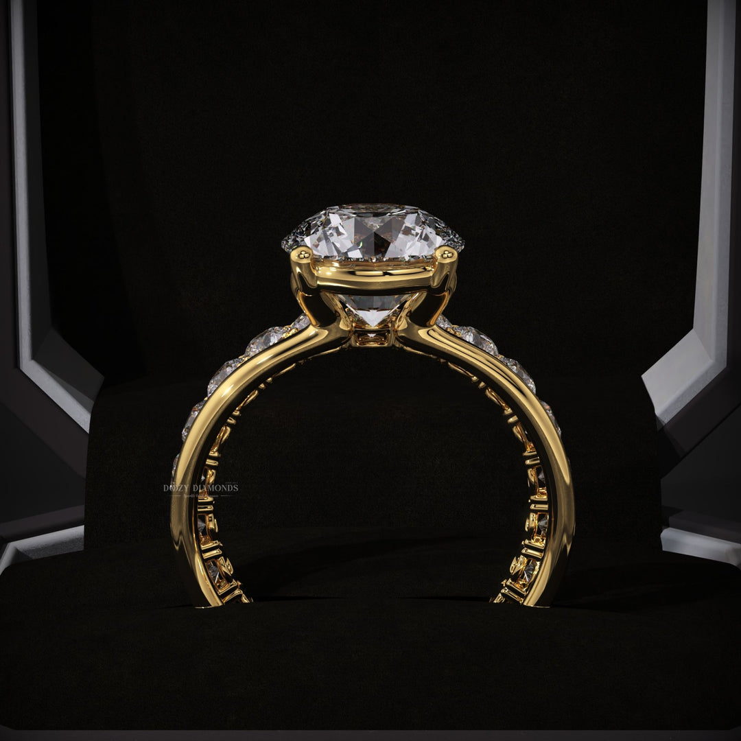 2.50CT Round Lab Grown Solitaire Engagement Ring & Eternity Stacking Wedding Band