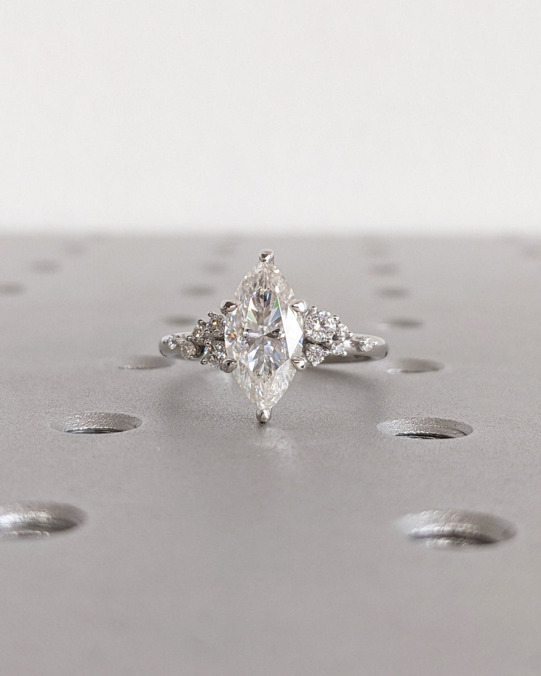 1.50CT marquise cluster lab grown diamond engagement ring for sale