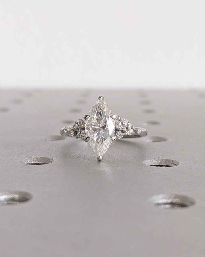 1.50CT marquise cluster lab grown diamond engagement ring for sale