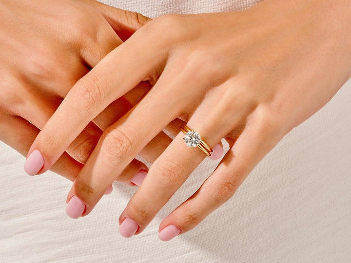 1.50CT Round Cut Solitaire F - VS Diamond Engagement Bridal Set - Doozy Diamonds